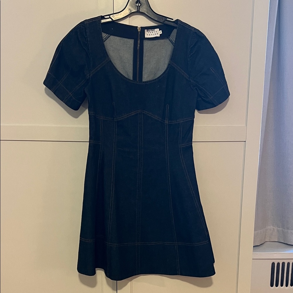Dark Denim Short Sleeve Dress